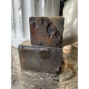 VTG Victorian Lady Edwardian Printing Letterpress Printers Wood Block Copper Pot